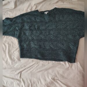 Elegant Teal Cable Knit Sweater